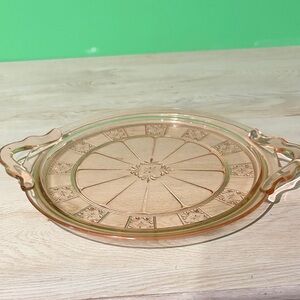 Pink Depression Glass Tray Vintage